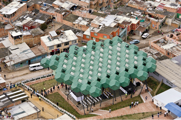 The 700 square metre canopy from above